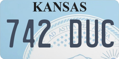 KS license plate 742DUC