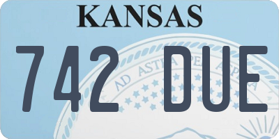 KS license plate 742DUE
