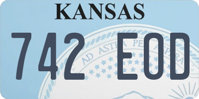 KS license plate 742EOD