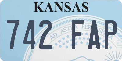 KS license plate 742FAP