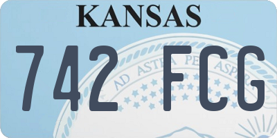 KS license plate 742FCG