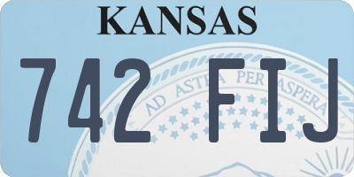 KS license plate 742FIJ