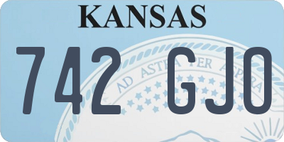 KS license plate 742GJO