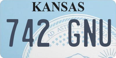 KS license plate 742GNU