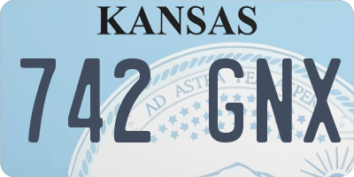 KS license plate 742GNX