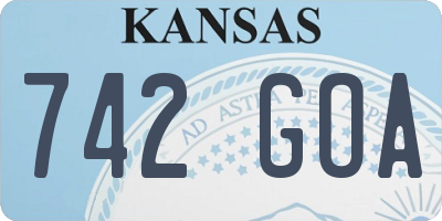 KS license plate 742GOA