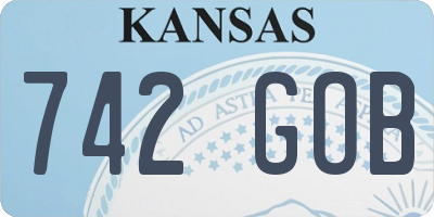 KS license plate 742GOB