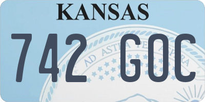 KS license plate 742GOC