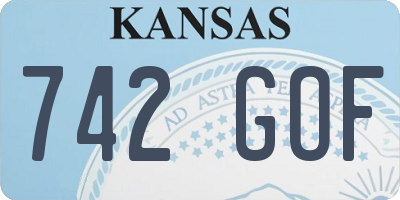 KS license plate 742GOF