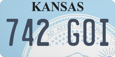 KS license plate 742GOI