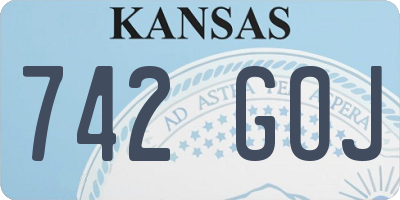 KS license plate 742GOJ