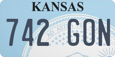 KS license plate 742GON