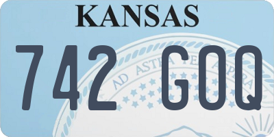 KS license plate 742GOQ