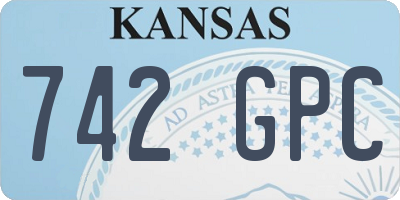 KS license plate 742GPC