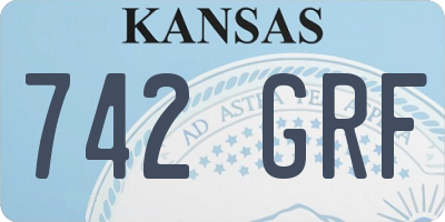 KS license plate 742GRF