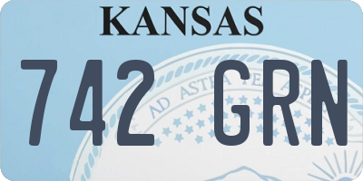 KS license plate 742GRN