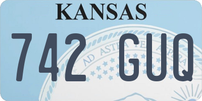KS license plate 742GUQ