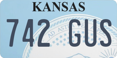 KS license plate 742GUS