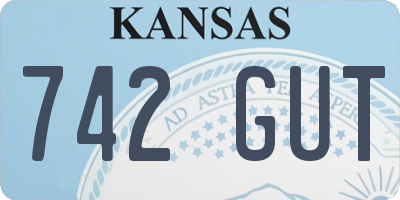KS license plate 742GUT