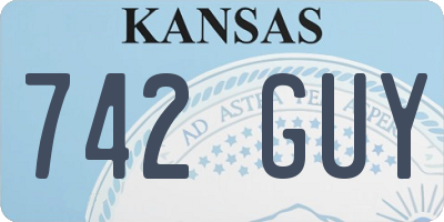 KS license plate 742GUY