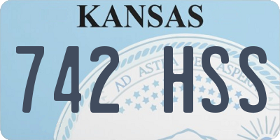 KS license plate 742HSS