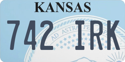 KS license plate 742IRK