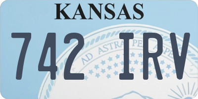 KS license plate 742IRV