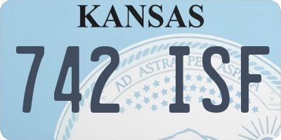 KS license plate 742ISF