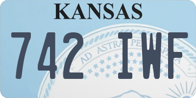 KS license plate 742IWF