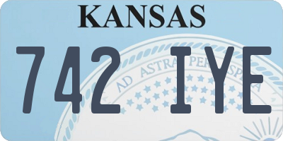 KS license plate 742IYE