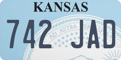 KS license plate 742JAD