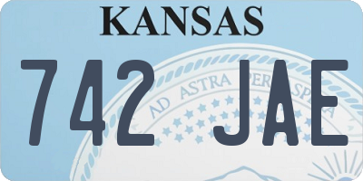 KS license plate 742JAE