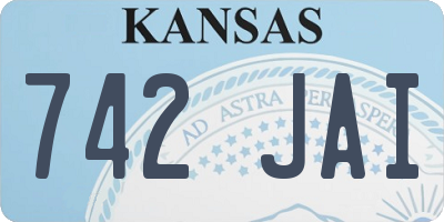 KS license plate 742JAI