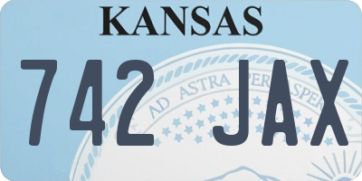 KS license plate 742JAX