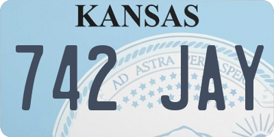 KS license plate 742JAY