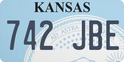 KS license plate 742JBE