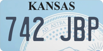 KS license plate 742JBP