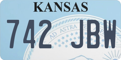 KS license plate 742JBW