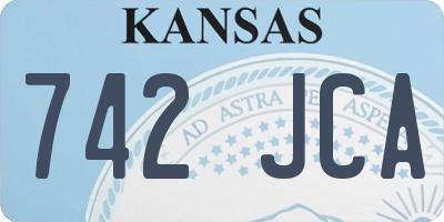 KS license plate 742JCA