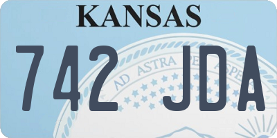 KS license plate 742JDA