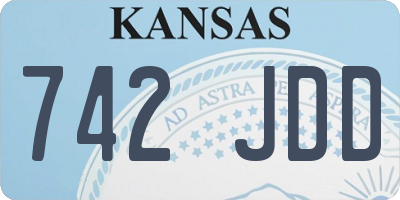 KS license plate 742JDD