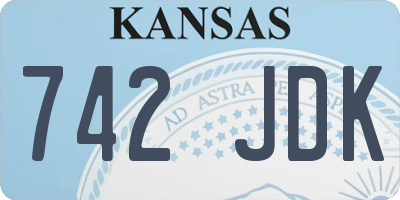 KS license plate 742JDK