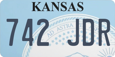 KS license plate 742JDR