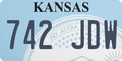 KS license plate 742JDW