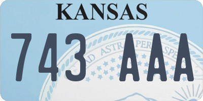 KS license plate 743AAA