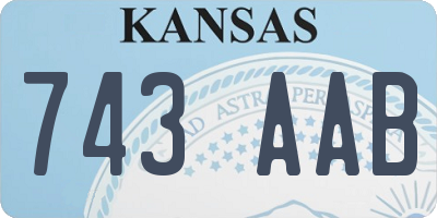 KS license plate 743AAB