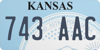 KS license plate 743AAC