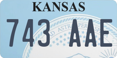 KS license plate 743AAE