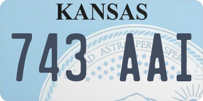 KS license plate 743AAI