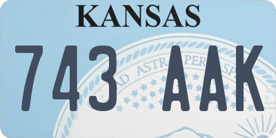 KS license plate 743AAK